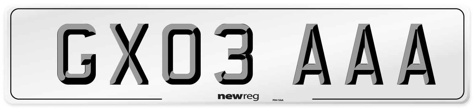 GX03 AAA Number Plate from New Reg